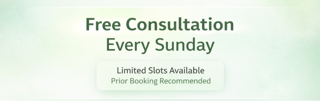 Free Sunday consultation at ayurvedic clinic in Delhi with prior booking and limited slots available